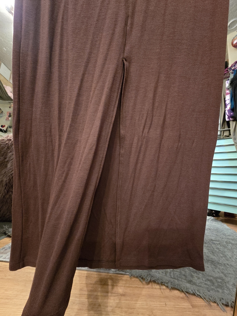Victoria's Secret Long-Sleeve Scoop Neck Bodycon Dress - BROWN - Picture 6 of 6